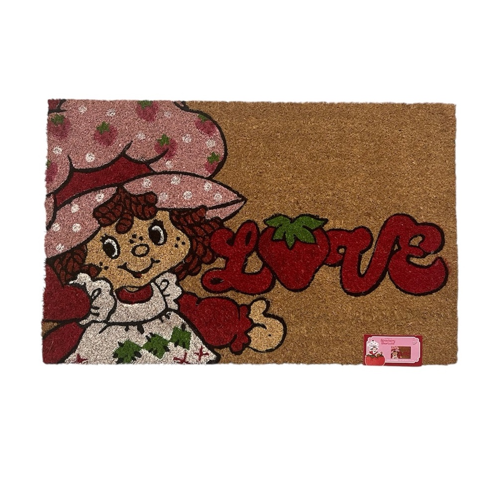 🆕 🍓Strawberry Shortcake LOVE Outdoor Coir Doormat 18”x 28” Valentine’s Day